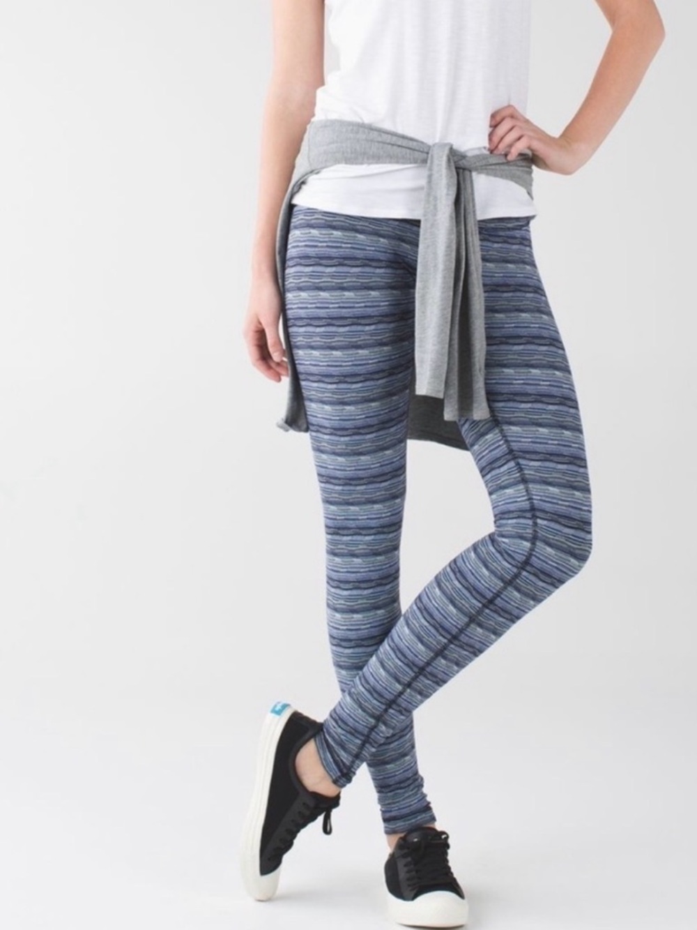 lululemon athletica Blue Striped Leggings